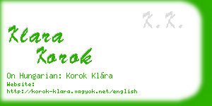 klara korok business card